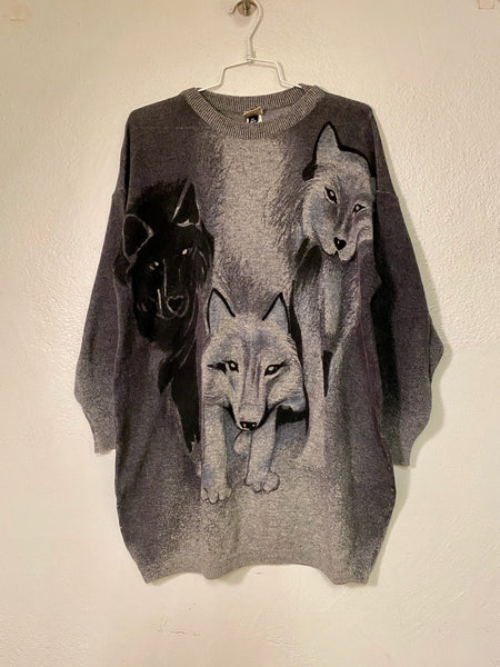 Vintage Krizia Fox Sweater Dress, M