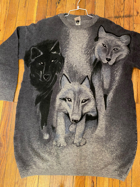 Vintage Krizia Fox Sweater Dress, M