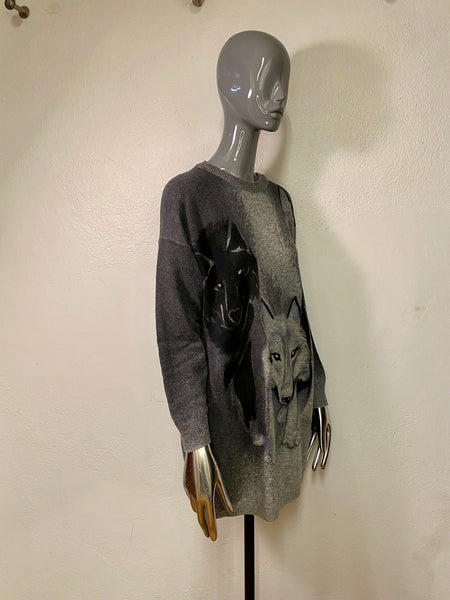 Vintage Krizia Fox Sweater Dress, M