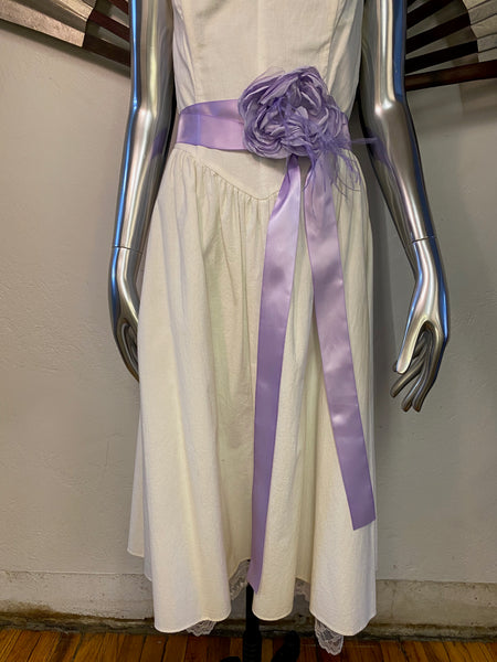 Lilac Satin Flower Belt, O/S