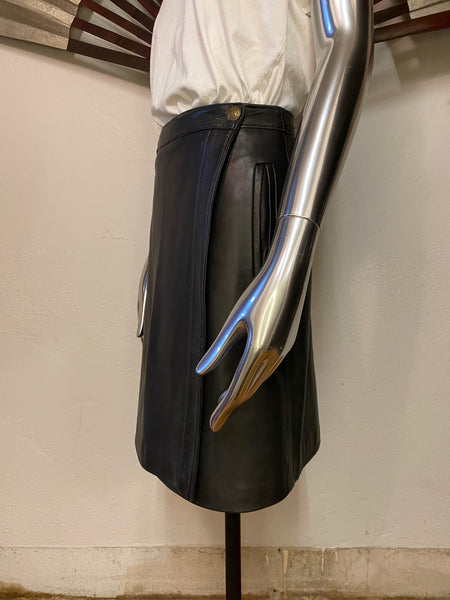 Leather Wrap Skirt, XS