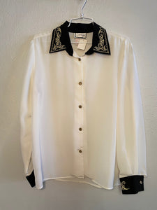 Contrast Collar Shirt, M