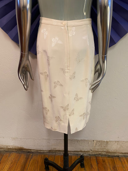 Butterfly Jacquard Skirt Suit, L
