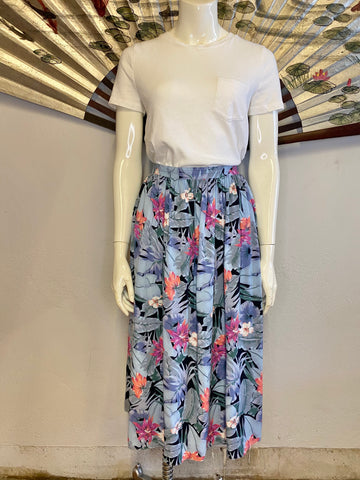 Tropical Print Skirt, M
