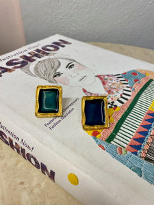 Vendome Gold & Green Clip-on Earrings