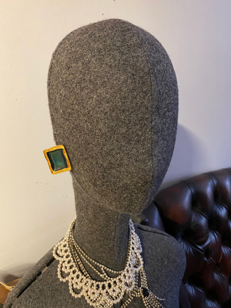 Vendome Gold & Green Clip-on Earrings