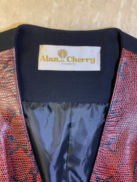 Alan Cherry Leather Vest, L