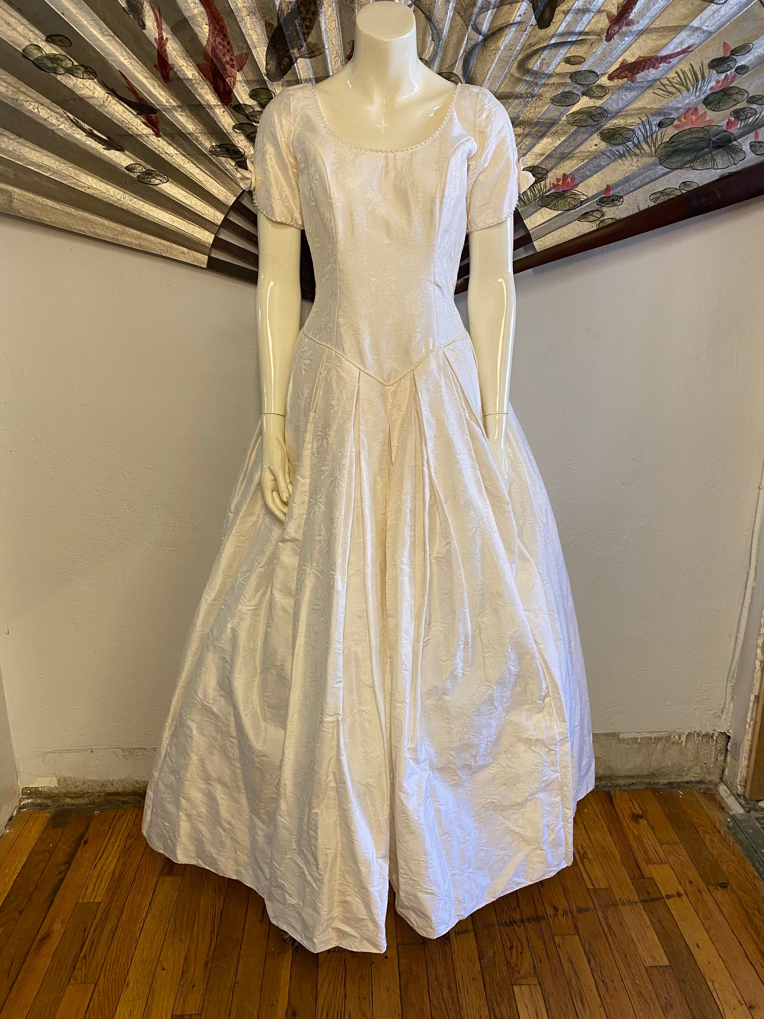 Silk Jacquard Wedding Dress, M