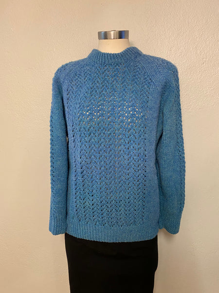 Lacy Hand Knit Sweater, M