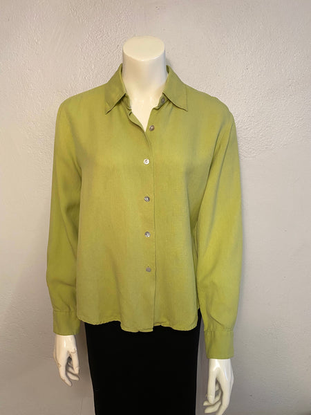 Lime Green Silk Shirt, S