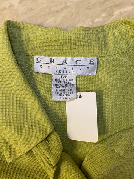 Lime Green Silk Shirt, S