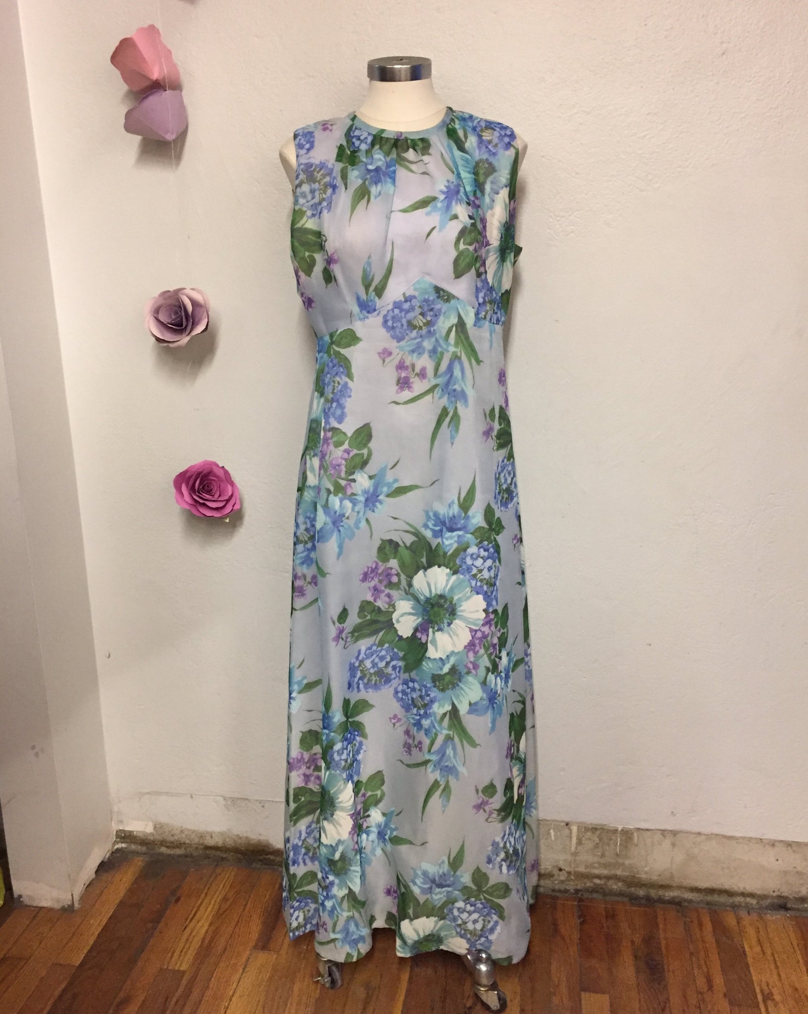 Sleeveless Floral Maxi Dress, XL