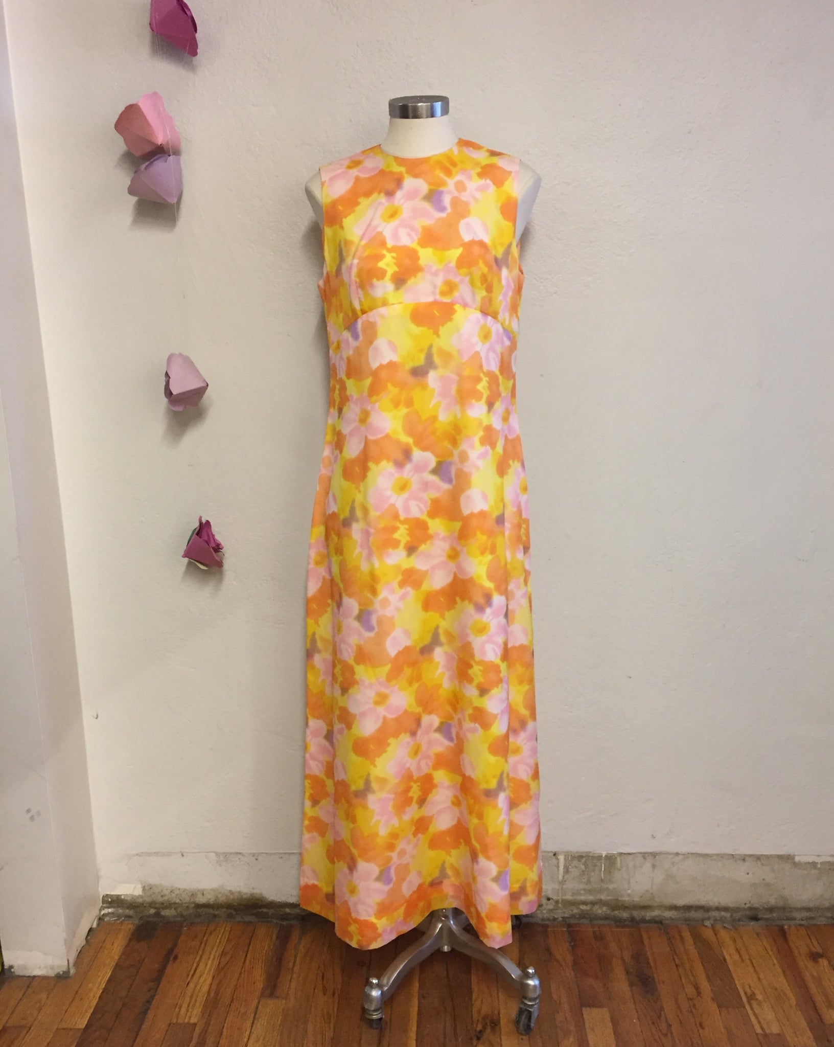 Sleeveless Floral Maxi Dress, L / XL