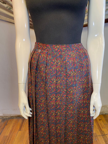 Paisley Pleated Skirt, M