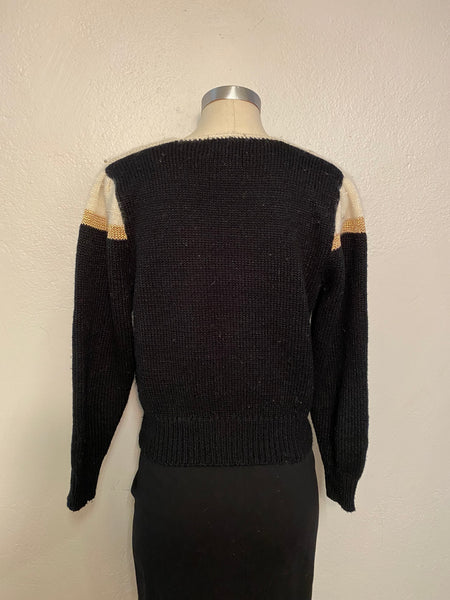 Faux Wrap Front Sweater, M