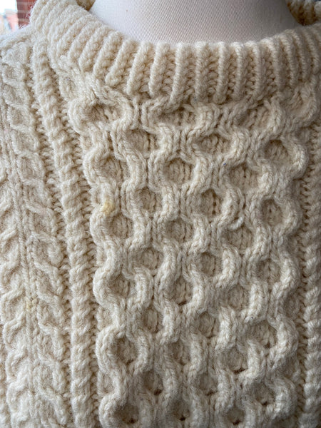 Hand Knit Aran Sweater, XS / S