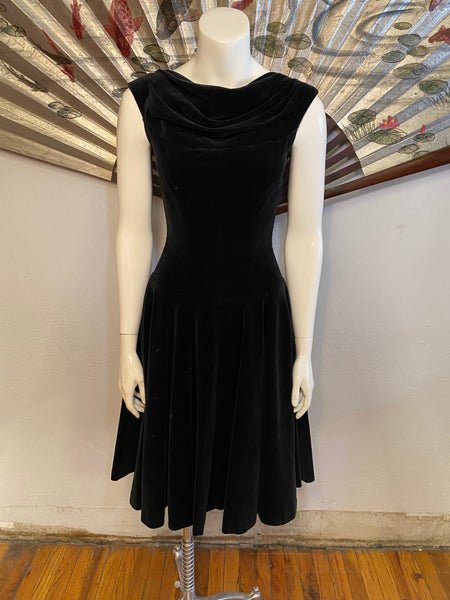 1950s Velveteen Dress, S