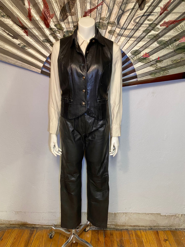 Criss Cross Back Leather Vest, L – ParisCalling