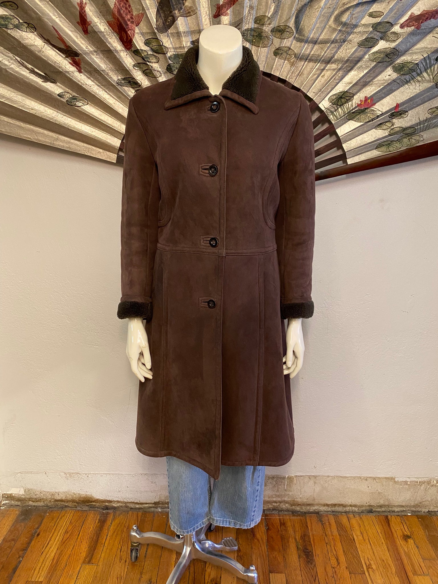 Fitted Shearling Coat, S / M