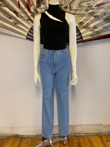 Embroidered Mom Jeans, S