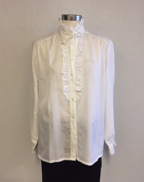 Ruffle Neck Blouse L/S, L